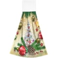 thumbnail image 2 of SKYSONIC 2 PCS Christmas Tree Ball Hand Towels with Hanging Loop for Bathroom and Kitchen, Hanging Band Towel - Xmas Winter New Year Kitchen Dish Cloth and Bathroom Hand Towels Set , 12"x17", 2 of 6