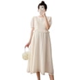 thumbnail image 2 of Vestido de maternidad de gasa de moda para mujeres embarazadas, suelto, de talla grande, estilo coreano, vestido de mujer embarazada, vestido de verano para mujeres embarazadas, 2 of 2