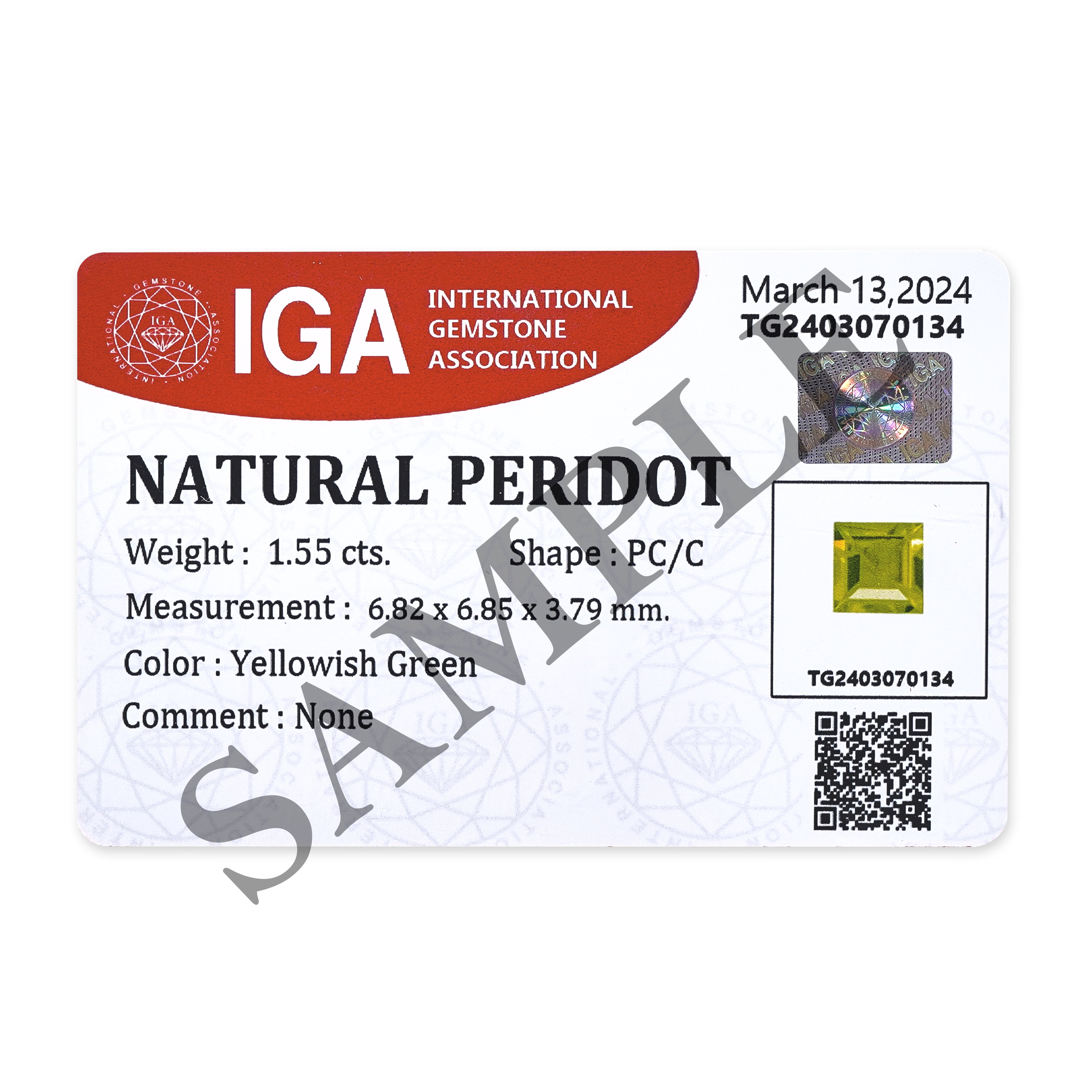 Certified Genuine 1.5 Carat Peridot Square Shape Step Cut 7x7 mm Loose Gemstone August Birthstone