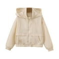 thumbnail image 1 of Wdgfv Filles Coupe-Vent Léger à Capuchon Veste Enfants Garçons Imperméable Compactable Imperméables pour Extérieur Décontracté à Fermeture Éclair Intégrale Beige 6-7 Ans, 1 of 4