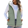 thumbnail image 2 of Ghalytn Women's Hooded Puffer Vest, Fleece Lined Sleeveless Zip-Up Jacket with Pockets, 2 of 6