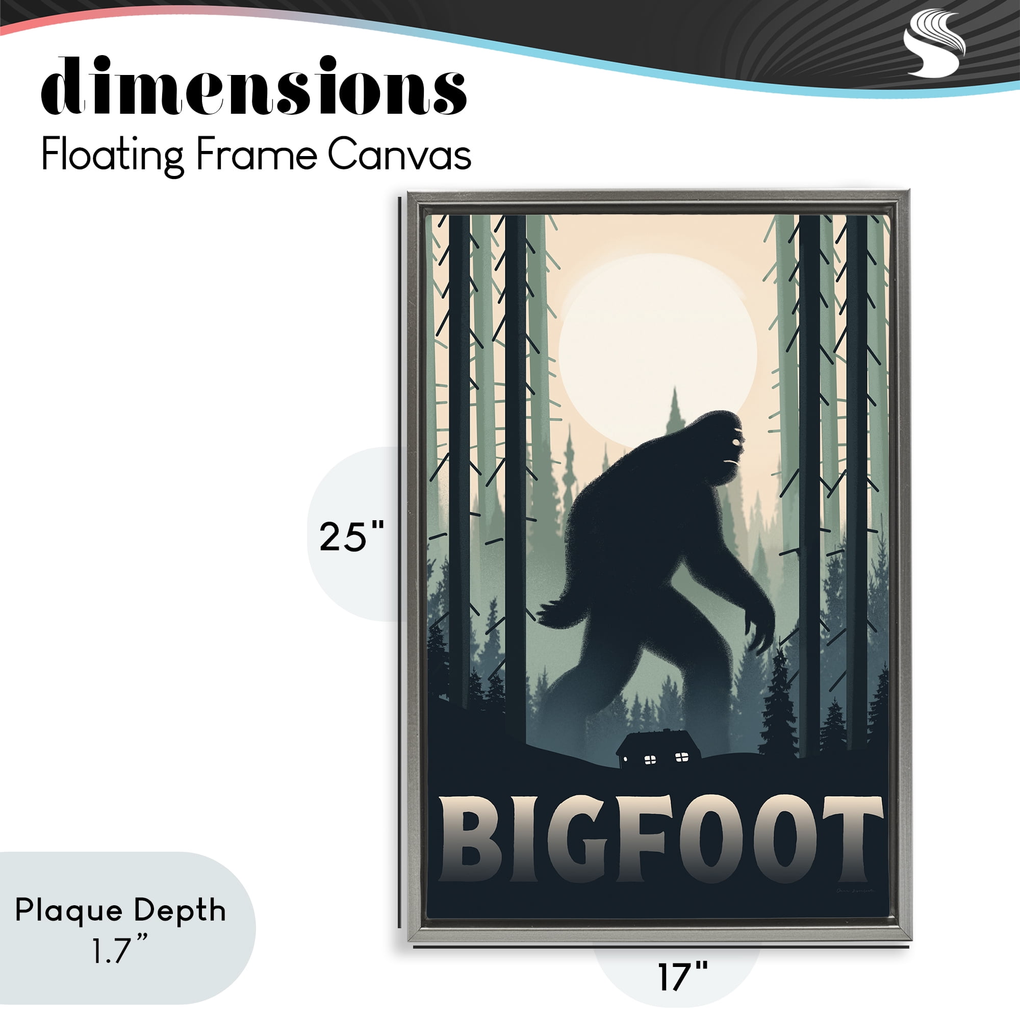 Stupell Industries Forest Creature Cabin in Woods Gray Framed Floater Canvas Wall Art, design by Omar Escalante