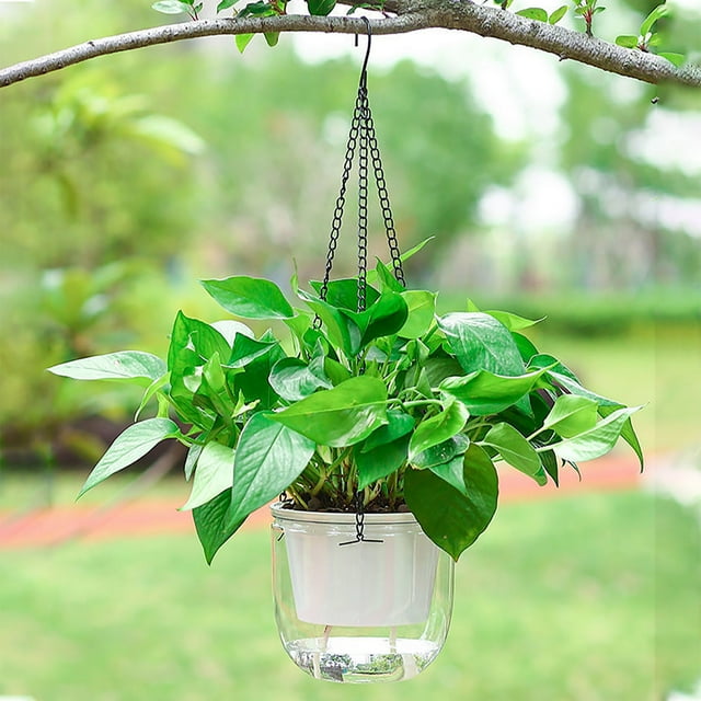 Boreal Craft Suspended Hanging Tabletop Transparent Self Absorbent Lazy Flower Pot Hydroponic Soil Cultivation Green Luo Flower Pot Modern Flower Pot with Stand Vase for Flower Pot for Resin Flower