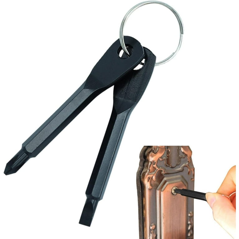 6-in-1 Keychain Screwdriver Tool – Compact Multi-Bit Pocket Gadget With Phillips, Flathead & Hex Wrenches – Great Stocking Stuffer For Men