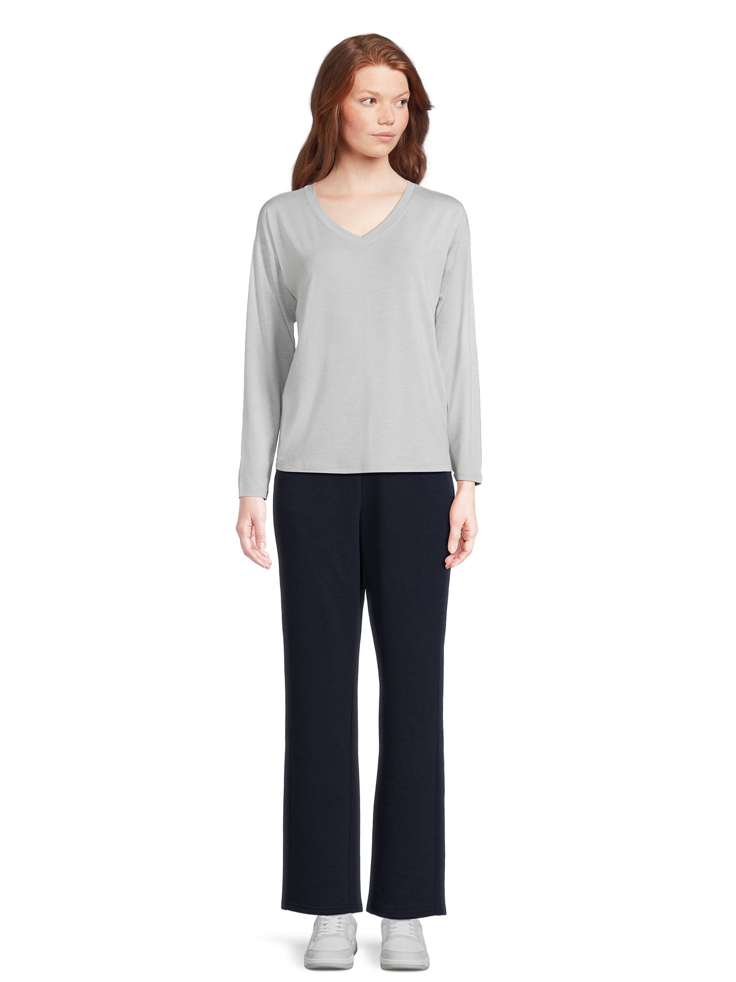 Athletic Works Women’s Dri More Boxy Tee with Long Sleeves, Sizes XS-XXXL
