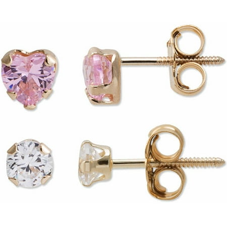 earrings gold 14kt stud cz