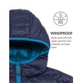 thumbnail image 6 of Mapamyumco Men's Packable Lightweight Puffer Jacket Hooded Windproof Winter Coat with Recycled Insulation Deep Blue M, 6 of 7