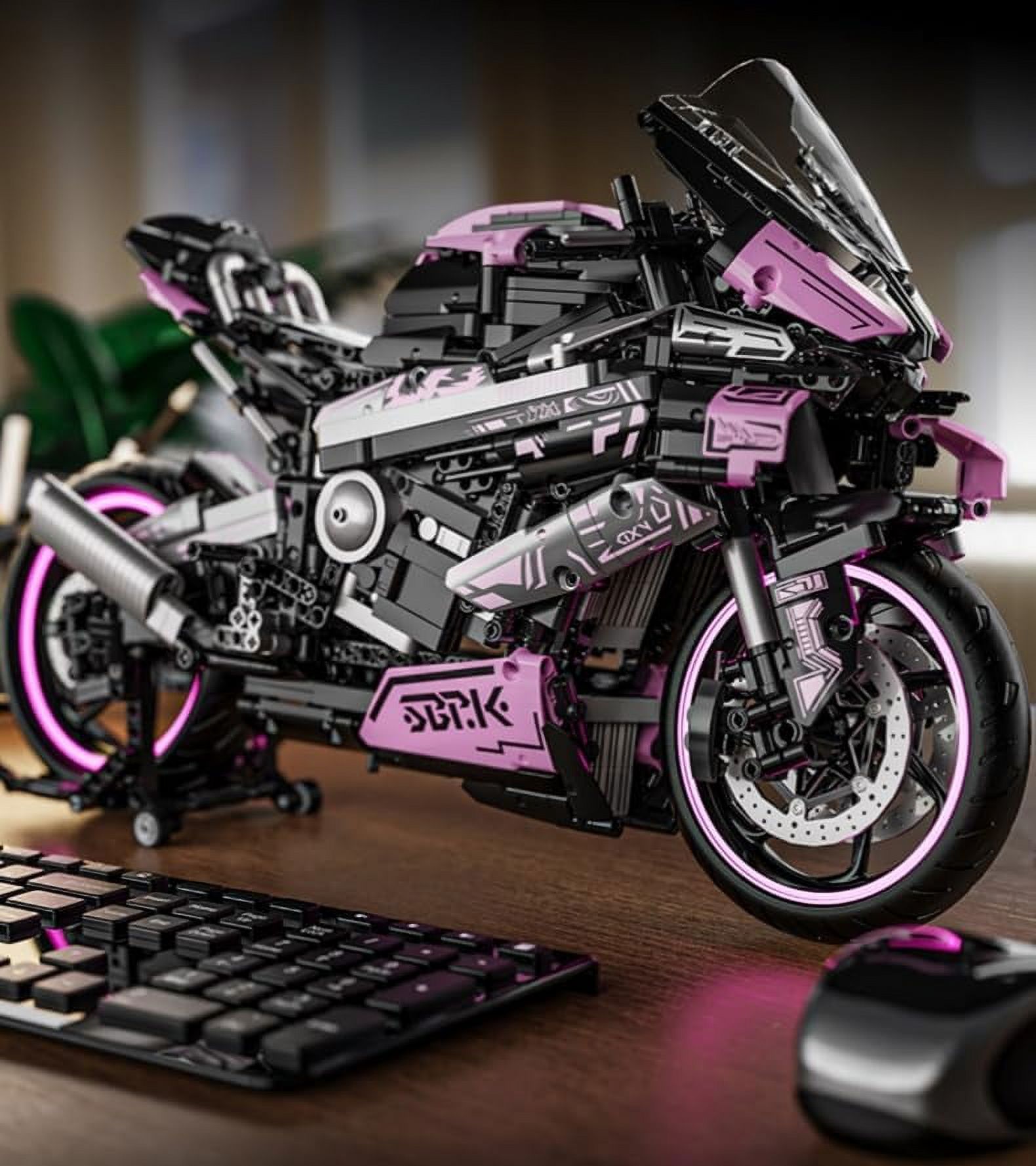 PISONIC Motorcycle Toy Building Blocks Kit, Motorbike Toy Collection Brick Kit, Racing Vehice Model Gifts for Motorcycle Fans(1985 PCS)
