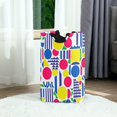 thumbnail image 6 of Yayeee Freestanding Laundry Hamper with Handle Collapsible Large Storage Basket for Clothes, Red Retro Shapes, 6 of 7