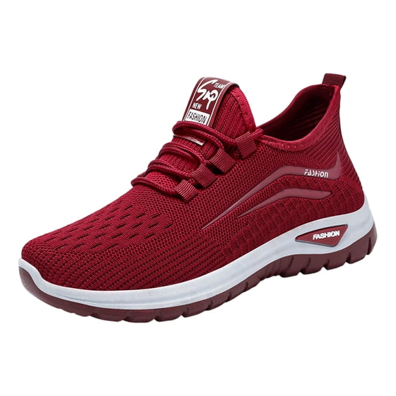 IEMIEMIEM Women's Running Shoes 2026 Breathable Soft-Soled Low-top Walking Training Shoes, Comfortable Outdoor Sports Red 10 Wide