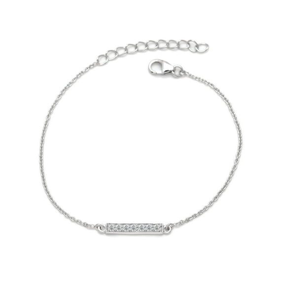 Femme Jam 925 Sterling Silver Cubic Zirconia Minimalistic Design Bracelet for Women & Girls