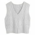 thumbnail image 4 of Langwyqu Sleeveless Autumn Winter Women V-Neck Vest Sweater Casual Pullover, 4 of 5