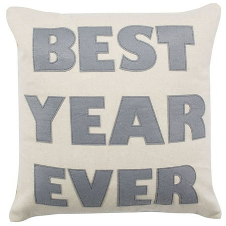 Safavieh Best Year Ever Throw Pillow In Beige And Gray Walmart Com