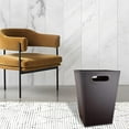 thumbnail image 6 of Leather  Bathroom Wastebasket, 16L/4.2 Gallon Office Garbage Can with Handles for Near Desk, Square Bedroom Waste Basket Bin for Home Dorm Decorative Brown, 6 of 6