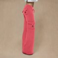 thumbnail image 6 of LLYWEY Cargo Pants for Girls High Waisted Yoga Pants with Pockets Causal Loose Wide Leg Trousers Drawstring Elastic Waist Pull On Pants Pinks 5T, 6 of 6