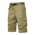 thumbnail image 4 of Jgppe Men's Cargo Shorts Below Knee Solid Color Multi Pockets Elastic Waist Cotton Short Summer Hiking Shorts, 4 of 6