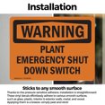 thumbnail image 3 of (2 Pack) Plant Emergency Shut Down Switch OSHA Warning Sign 24 Inch X 18 Inch Vinyl Label Decal Sticker Weather Resistant, UV Protected for Workplace, Business, and Construction Site,, 3 of 7