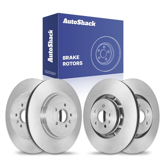 AutoShack Front & Rear Brake Rotors for Ford & Lincoln, Explorer 2013-2019 Taurus 2013-2019 Flex 2012-2019 MKS 2012-2016 Police Responder Hybrid 2019-2020, AWD FWD L4 2.0L 2.3L V6 3.5L 3.7L