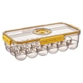 thumbnail image 2 of Portahuevos Apilable con Cubierta de Plástico, Contenedor de Almacenamiento Y Organizador para Refrigerador - Contenedor de Transporte con Tapa Y Asa Cuadrícula amarilla 18 perfecl Titular de huevo, 2 of 8