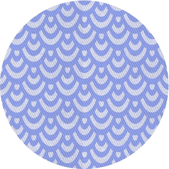 Ahgly Company Machine Washable Indoor Round Transitional Sky Blue Area Rugs, 5' Round