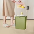 thumbnail image 2 of Kugisaki Plastic Trash Can Rectangular High Value Storage Bucket Household Pressure Ring Trash Can Living Room Toilet Bedroom Wastebasket Bucket - Green, 2 of 6