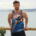 thumbnail image 6 of Gukieu Night Sky Turtle Print Men's Quick Dry Fitness Vest, Round Neck Sleeveless Fitness Bodybuilding Top-4X-Large, 6 of 7