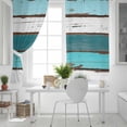 thumbnail image 5 of Fsddascl Turquoise Teal Blackout Curtains for Bedroom/Living Room, Thermal Insulated Kitchen Curtains, Farmhouse Retro Ombre Wooden Grain Grommet Darkening Window Treatment Drapes 42"x63"x2, 5 of 6