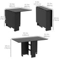 thumbnail image 3 of HOMCOM Foldable Dining Table with Storage Shelves, Drop Leaf, Wheels, Black, 3 of 10