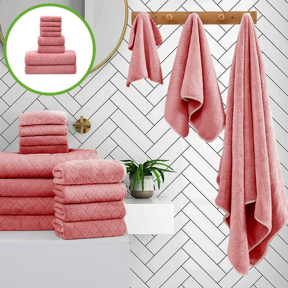 Juego de Ocho Toallas de Terciopelo para Baño, Lisas, para El Hogar: Ideales para Lavarse La Cara, Secarse y Secarse. Suaves y Absorbentes.
