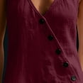 thumbnail image 4 of Guluxicc Womens Flowy Wide Leg Linen Jumpsuits Elegant Summer Sleeveless V Neck Rompers One Piece Beach Outfits with Pockets, 4 of 8