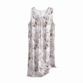 thumbnail image 5 of Sakmal Pajama Dress for Women Vintage Plus Size Sleep Tanks House Dress Beige Short Sleeve Sleep Tanks, 5 of 5