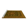thumbnail image 2 of Ahgly Company Machine Washable Indoor Square Medallion Yellow Traditional Area Rugs, 6' Square, 2 of 4