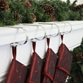 thumbnail image 5 of Haute Decor The Original MantleClip Stocking Holder, 4-pack, White Snowflake Design, Silver, 5 of 9