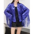 thumbnail image 3 of LinYooLi Veste à Paillettes à Franges pour Femmes, Manches Longues, Rétro, Réfléchissante, 3 of 3