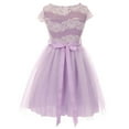 thumbnail image 3 of Little Girls Elegant Lace Rhinestones Glitter Wedding Party Flower Girl Dress Lavender 4 (2J1K33PS), 3 of 5