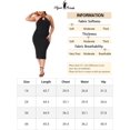 thumbnail image 6 of Agnes Orinda Plus Size Sweater Dress for Women Twist Front Halter Neck Ribbed Sleeveless Bodycon Midi Dresses 3X Black, 6 of 6
