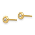 thumbnail image 4 of Auriga Fine Jewelry 14K Yellow Gold CZ Stud Earrings for Women(L- 4mm, W- 4mm), 4 of 5