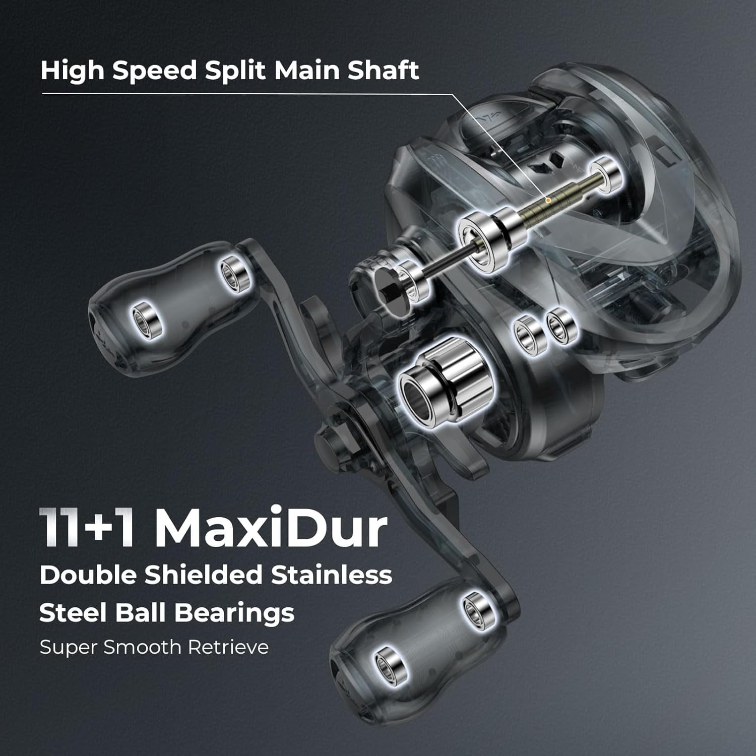 KastKing Baitcasting Fishing Reel, Finesse Baitcaster Lightest, 11+1,7.5:1 - Kestrel