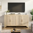 thumbnail image 2 of 4-Door Rattan Sideboard Cabinet, Boho Buffet Console Table for Dining Room, Kitchen & Entryway, 2 of 7
