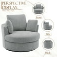 thumbnail image 4 of Muumblus Large Swivel Chair, Modern Oversize Accent Barrel Chair Comfy Round Armchair for Living Room, Gray, 4 of 6