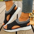 thumbnail image 2 of Dakaela Womens Orthopedic Walking Sandals Arch Support Ladies Walking Sport Athletic Sandal Open Toe Slip on Plantar Fasciitis Casual Shoes Black 7, 2 of 9