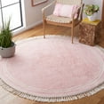 thumbnail image 2 of SAFAVIEH Easy Care Tahnee Solid Cotton Machine Washable Area Rug, Pink/Ivory, 4' x 4' Round, 2 of 8