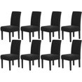 thumbnail image 1 of Chair Covers for Dining Room Stretch Dining Chair Covers Chair Cushions for Dining Chairs Super Fit Dining Chair Protector Removable Washable Chair Covers Set of 8, Black, 1 of 7