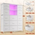thumbnail image 5 of EnHomee 15 Drawer White Dressers for Bedroom with LED Lights Power Outlet Tall Dressers&Chest of Drawers,39"L x 12"W x 51"H, 5 of 7