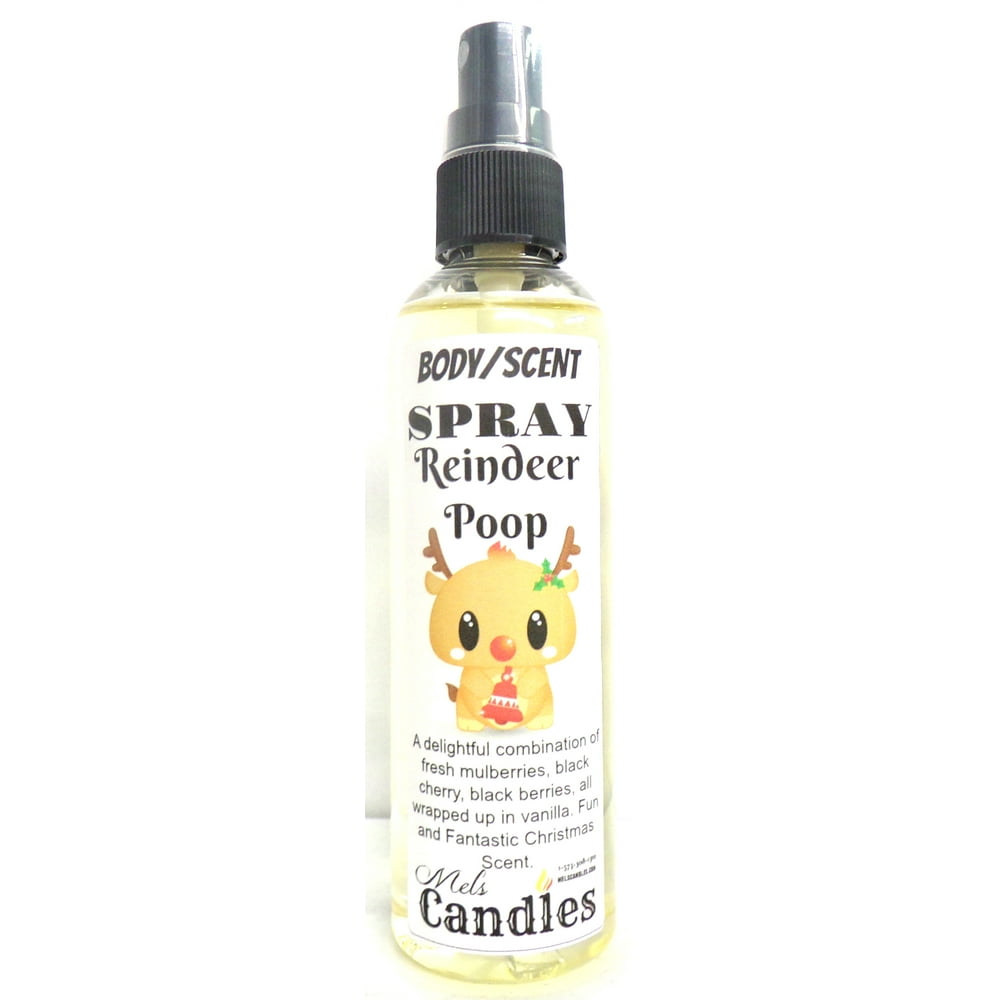 Reindeer Poop 4 Ounce Bottle of Body Spray, Room Spray, Scent Spray