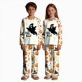 thumbnail image 6 of Family Matching Pajamas Halloween Pumpkin Print Long Sleeve Crewneck Tops and Pant Set for Kids/Baby 2 Pcs Sleepwear - Kids, 6 of 7