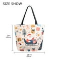 thumbnail image 5 of FORMRS Womens Canvas Tote Bag with Zipper Inner Pocket Shoulder Handbag, Beige Christmas Santa, 5 of 7