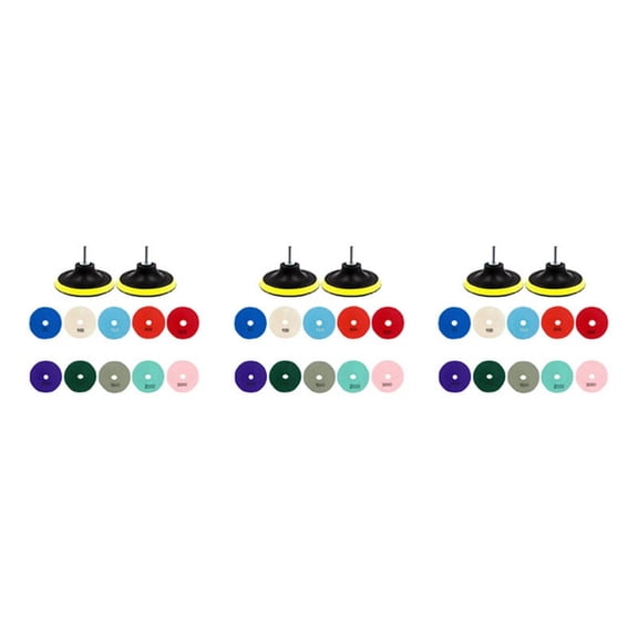 36Pcs 3 Inch Diamond Polishing Pads Set Wet/Dry Polishing Kit for Stone Concrete Marble Floor Grinder Polisher