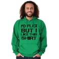thumbnail image 4 of Flex But Like This Funny Gym Exercise Men's Big & Tall Graphic Hoodie Brisco Brands 4X, 4 of 4