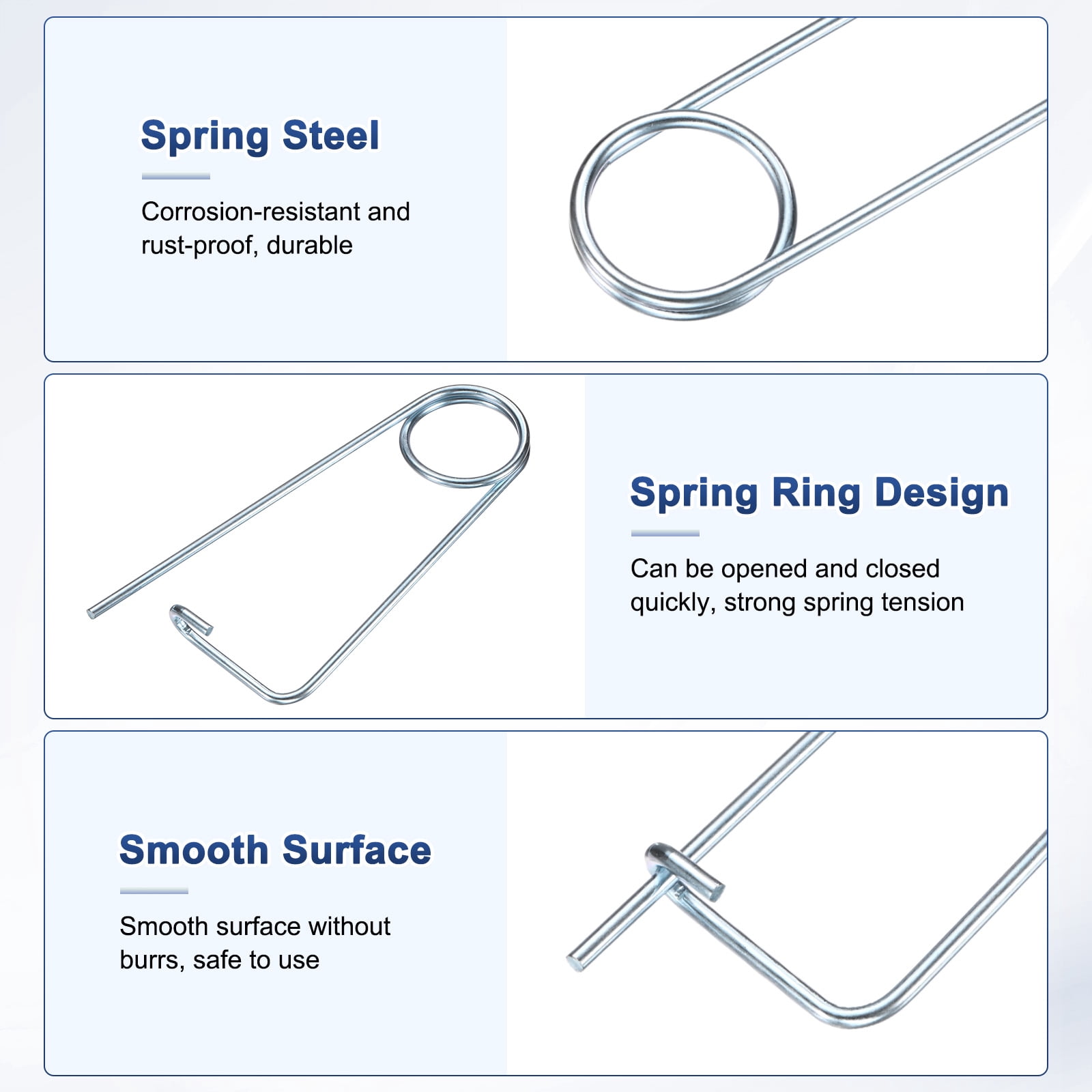 Uxcell 6-Pack Brooch Shape Cotter Safety Pin, M4.5x108mm Spring Steel Pins Quick Lock Brooch Fastener Heavy Retainer Clips